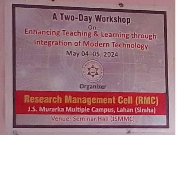 A twodays workshop LMS J.S. Murarka Multiple Campus Lahan